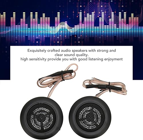 Miniatura 2 de GOWENIC Tweeters para coche, TS T120 800 W Tweeter de coche, tweeter de cúpula pegable, altavoz estéreo de audio de alta sensibilidad, para todos