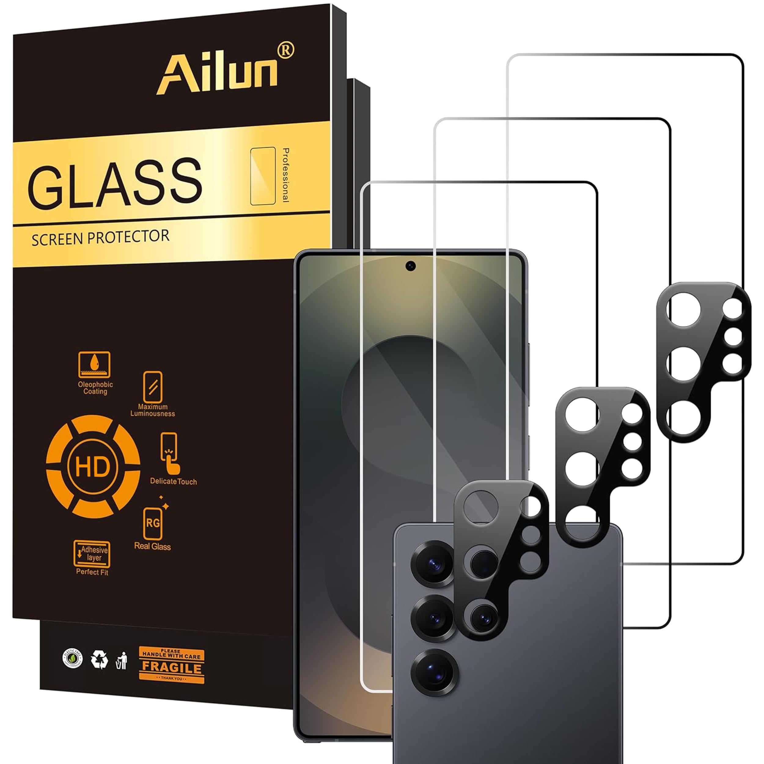 Photo 1 of Ailun Screen Protector + Camera Lens for Galaxy S25 Ultra (3+3 Pack)