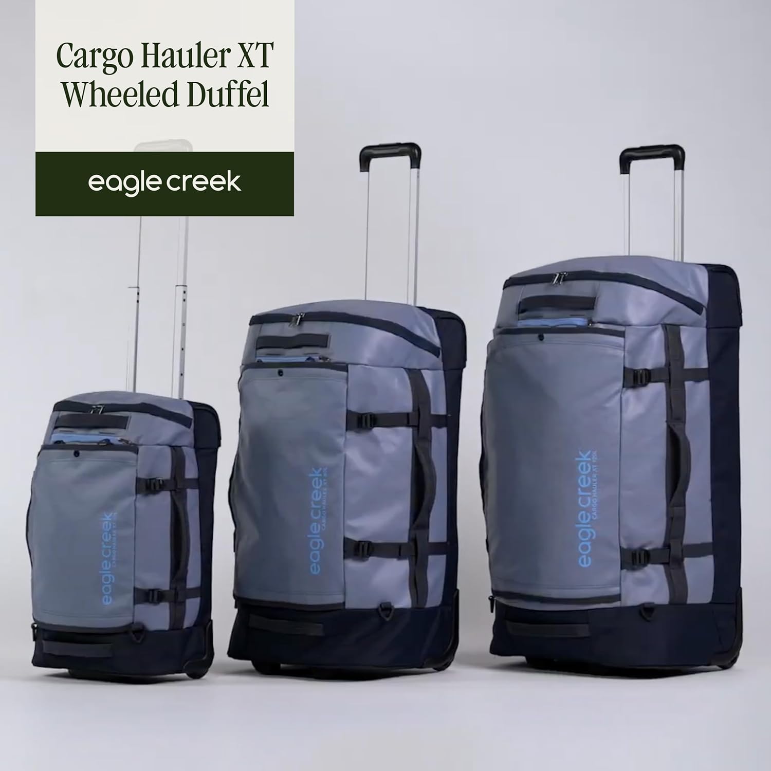 Eagle Creek Cargo Hauler XT Wheeled Duffel - Wheeled Backpack Duffel - Deployable Backpack Straps - Lockable U-Lid & Easy Access Compartment - Duck Green