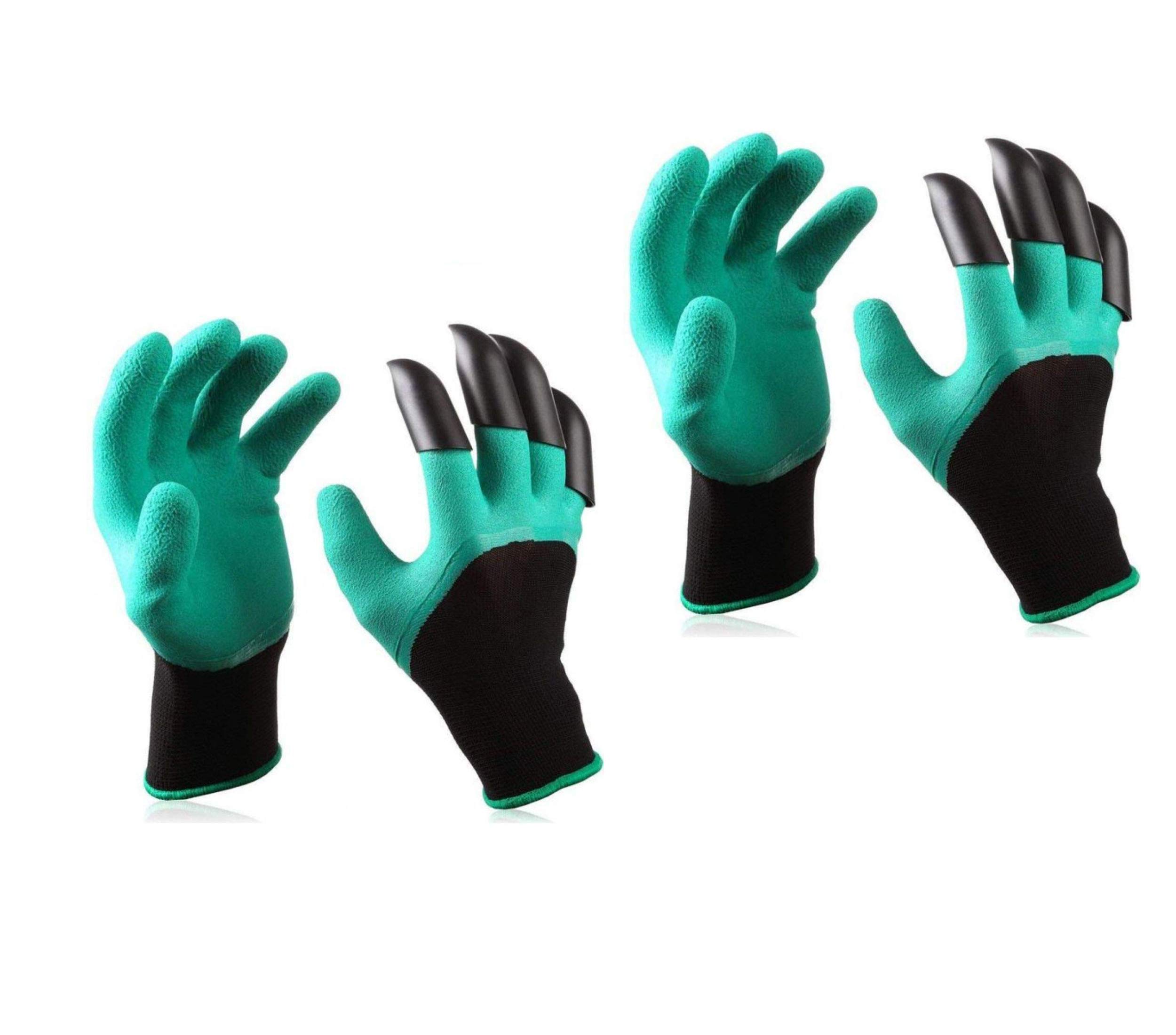 JoyProDeals Heavy Duty Garden 2 Pair Washable Puncture Proof Gardening Gloves with Claws in Its Right Hand, For Digging, Gardening, Planting and Pruning, Perfect Gardening Tool (Pair of 2) (B08W8T856Z) Amazon Price History, Amazon Price Tracker