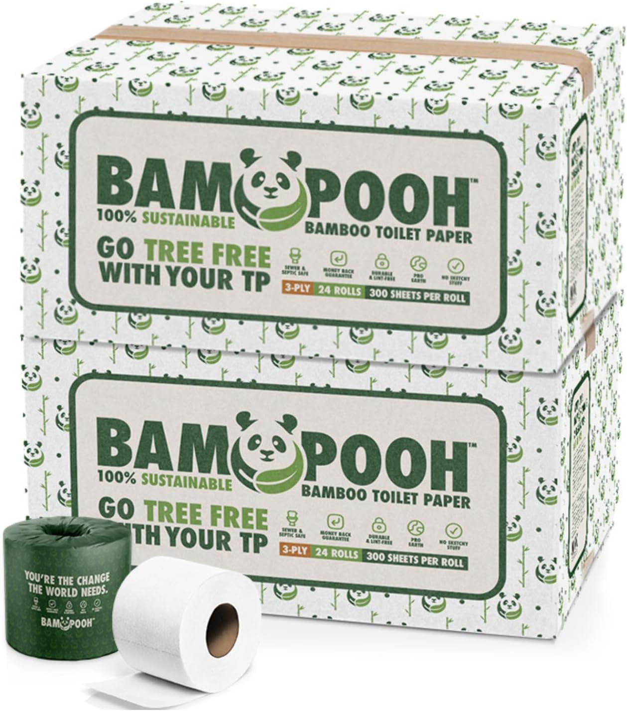 Sustainable 3-Ply Bamboo Toilet Paper (48 Rolls)