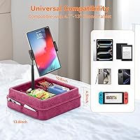 Vista 8 de KDD Tablet Pillow Holder - 360°Adjustable iPad Pillow Stand for Lap, Bed and Desk - Gooseneck Tablet Soft Pad Dock with Storage Tray and Pocket