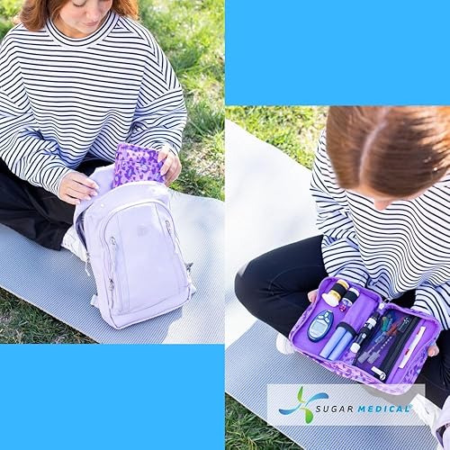 Miniatura 9 de Sugar Medical Estuche de suministro para diabetes  Productos para el cuidado de la diabetes  Estuche de viaje para suministros para diabéticos