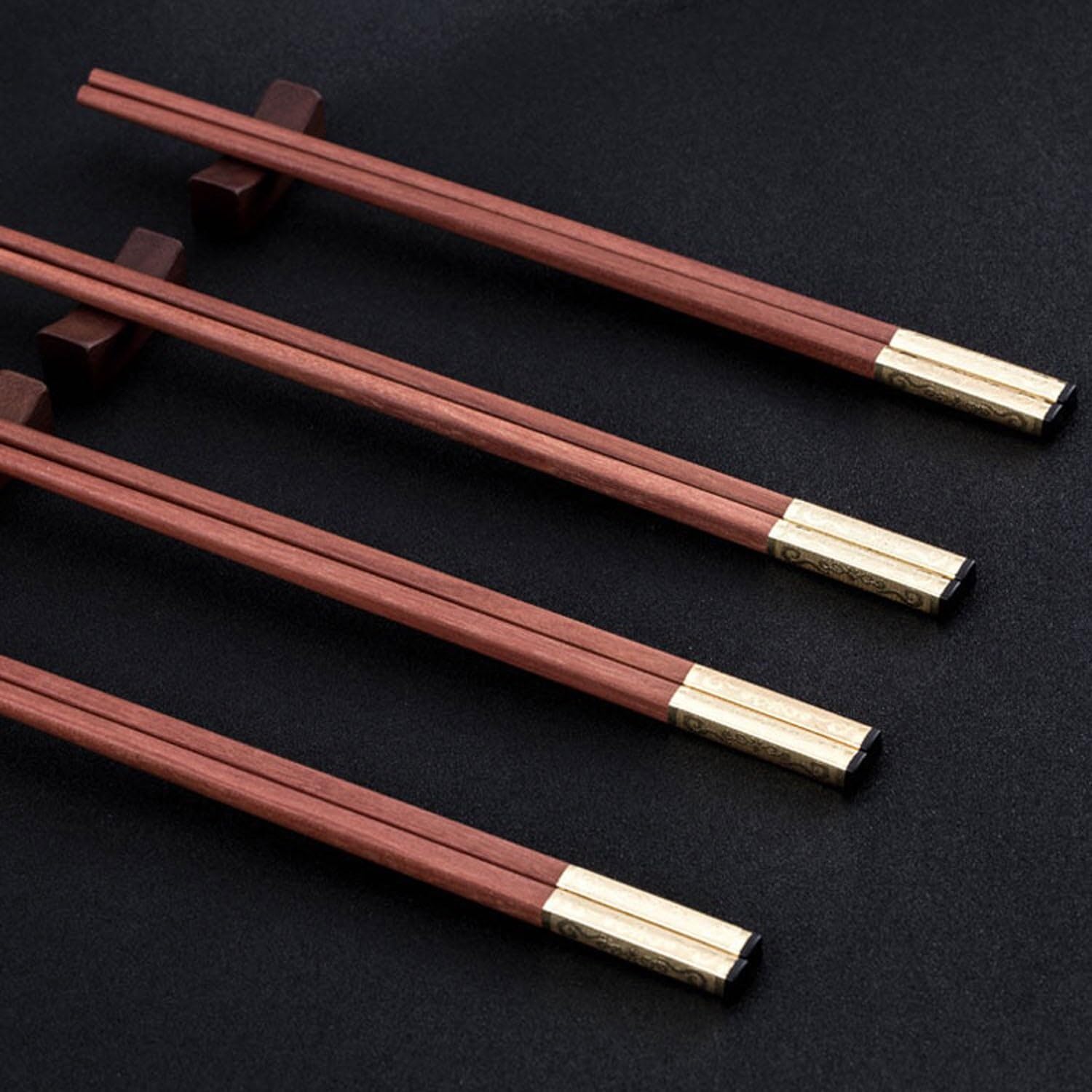 Bacchette per Principianti, Bacchette in Metallo, 10 Paia di Bacchette per Uso Domestico, Bacchette Antiscivolo, Set Regalo(Larghezza 25 cm)