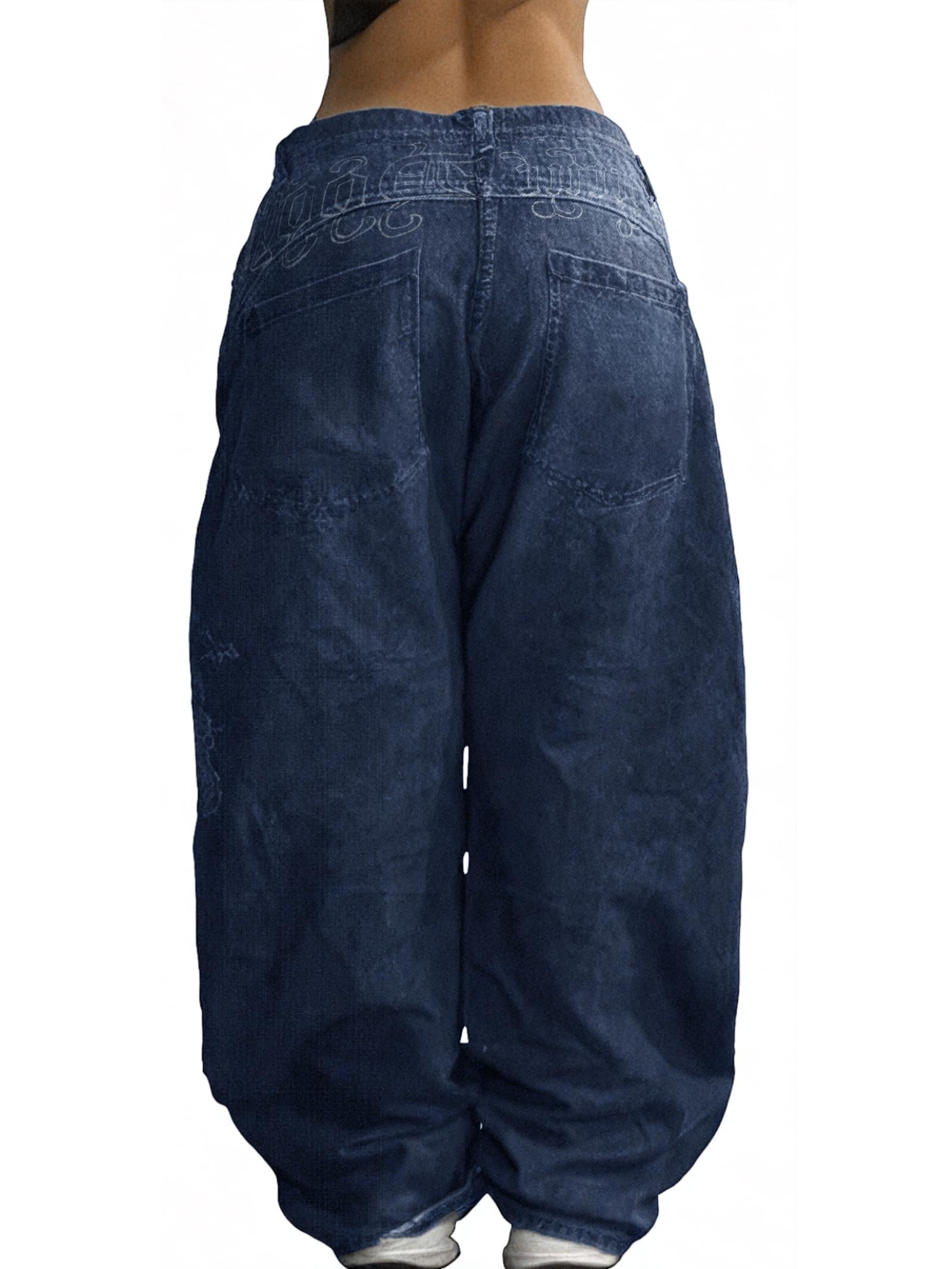 EMMIOL Women's Low Waist Baggy Jeans, Y2K Hip Hop Boyfriend Loose Denim Pants