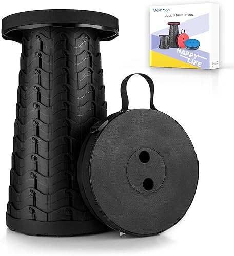 Miniatura 64 de Boreeman - Taburete plegable mejorado, ligero pero resistente, con capacidad de carga de 400 libras, taburete portátil y retráctil para campamento