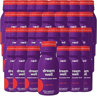 More Labs Dream Well Holistic Sleep Shot Drink 36 Pack | Non-Habit Forming | Lemon Balm, Melatonin and Glycine | Sleep Support Solution
