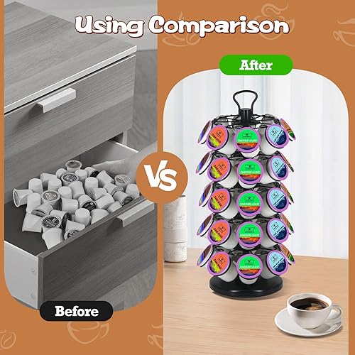 Vista 17 de Portavasos K, soporte para tazas K, soporte para tazas K, carrusel de taza K, soporte organizador de almacenamiento para cápsulas de café