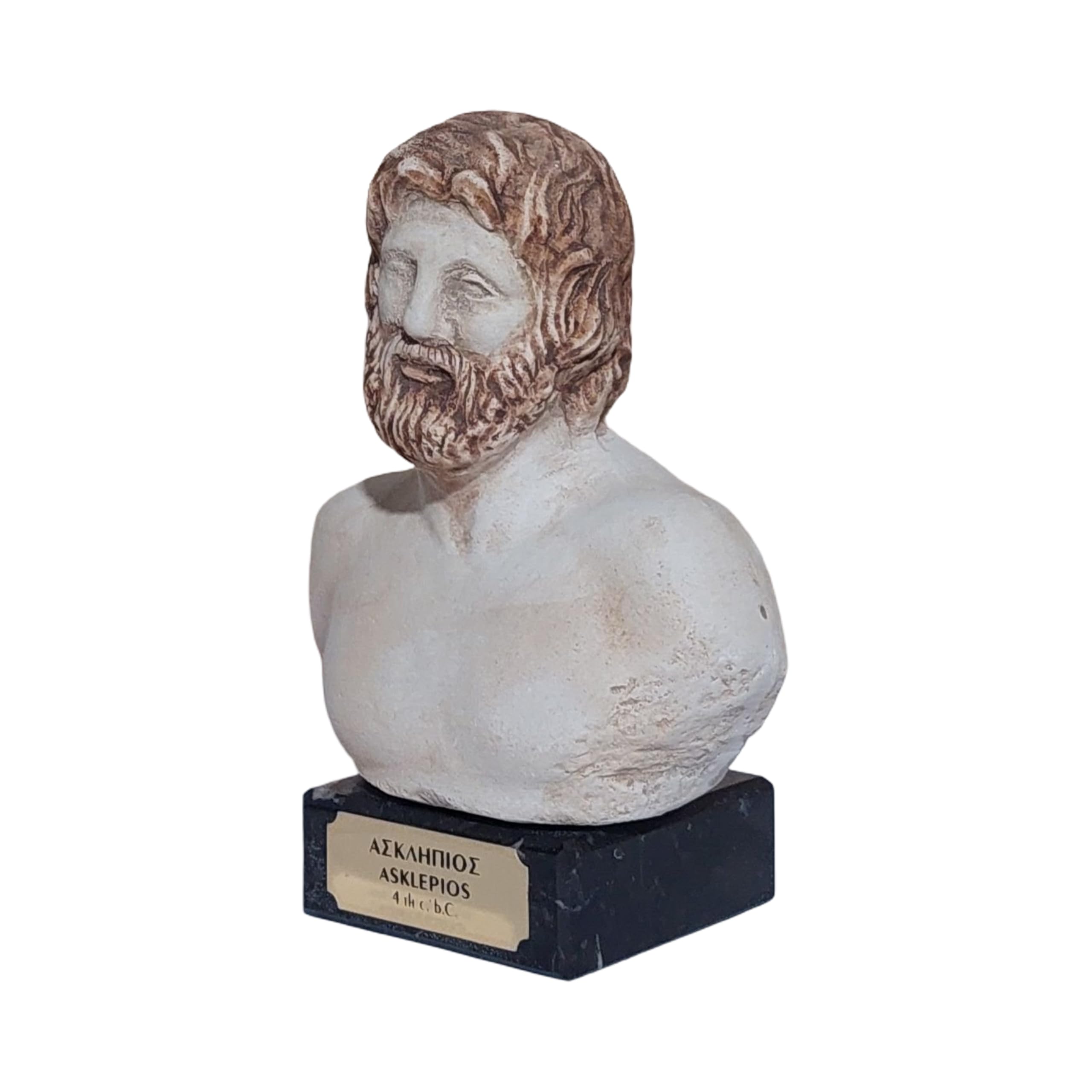 Asklepios Bust Sculpture God Of Healing Ancient Greek Mythology Statue On Marble Base, Multicolor, 12.50 Centimeters - Image 4