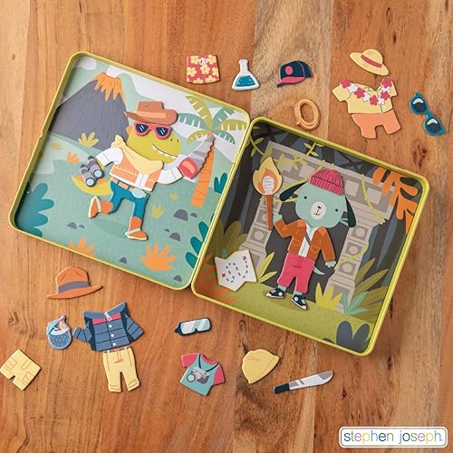 Miniatura 5 de Stephen Joseph, Juego de 40 muñecas magnéticas de vestir, funda magnética de juego de simulación sin pantalla, ideal para mayores de 3 años, juego