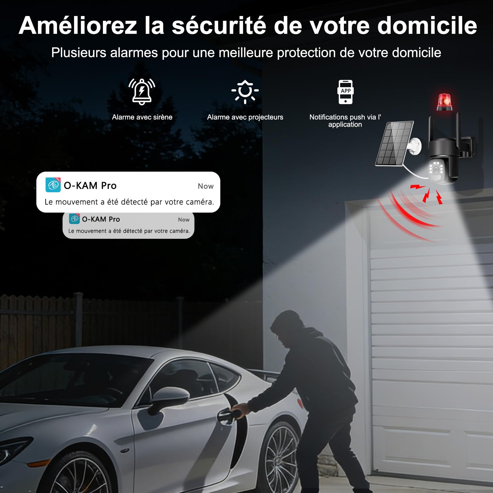 4K Camera Surveillance WiFi Exterieure sans Fil,Kit de 4 Caméras Solaires Extérieur avec Home Station,sans Abonnement,Stockage Local Intégré 32 Go,360° PTZ,Suivi Automatique,Vision Nocturne,2,4/5 GHz