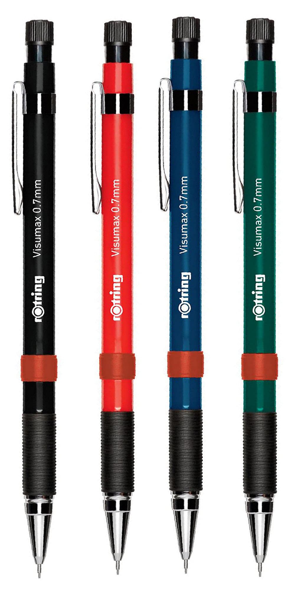 rOtring Visumax ołówek mechaniczny, 0,7 mm, wkład 2B, ciemnozielony trzonek, 12 sztuk