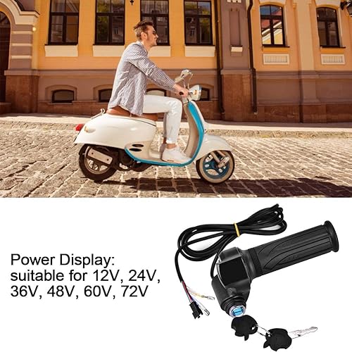 Miniatura 7 de Bike Grip Electric Bike Throttle Grip Electric Scoooter Voltaje de la batería Indicador LED Poder para Eléctrico
