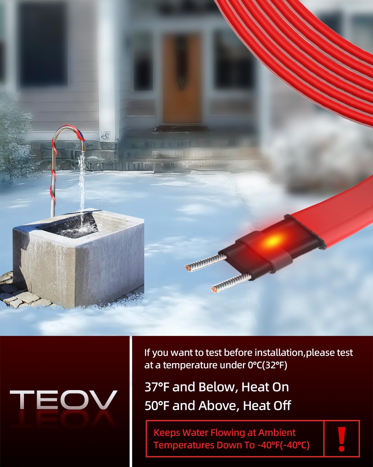 Cavo Riscaldante Antigelo Autoregolante Ci-Fotto 7m - Per Tubi Acqua Fino A -40°C - Foto 7