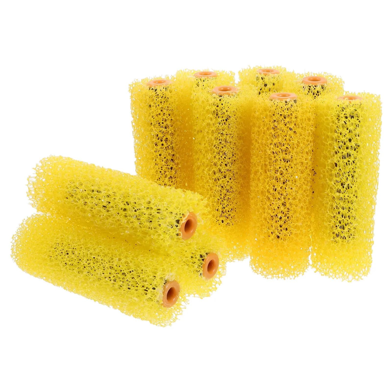 Irfhdcx One Color Paint Roller 10Pcs Texture Roller Brush 4 Inch Sponge Paint For Walls Drywall Painting Embossed Design Smooth