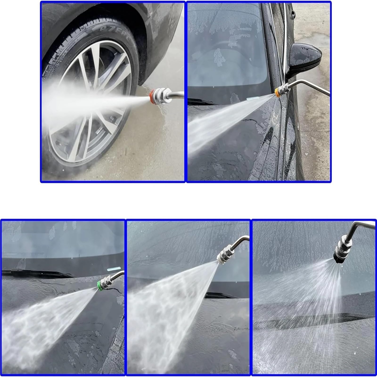 Varilla de Extensión para Hidrolimpiadora Varilla de extensión curva 30/90 grados for hidrolavadora con 5 boquillas pulverización 1/4" conexión rápida. Accesorios for lavado autos(90 Angled wand)