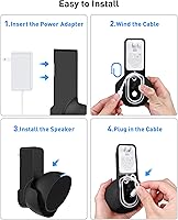 Vista 6 de Maxonar Soporte de pared, (2 paquetes) Ech0 P0p Soporte de altavoz de montaje en pared, sin tornillos, no necesita taladro, cable de almacenamiento