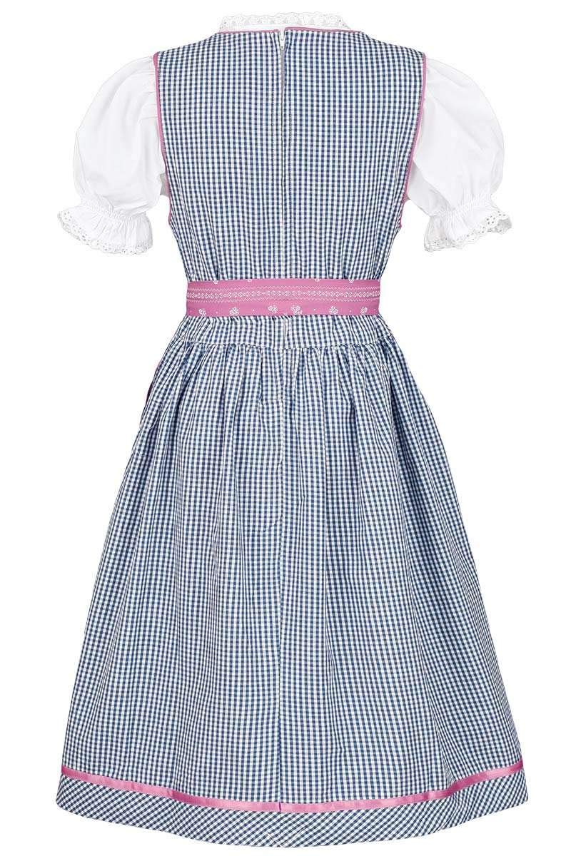 Isar-Trachten Dziewczęcy dirndl Marine różowy z bluzką, granatowy, 80, morski, 86 cm