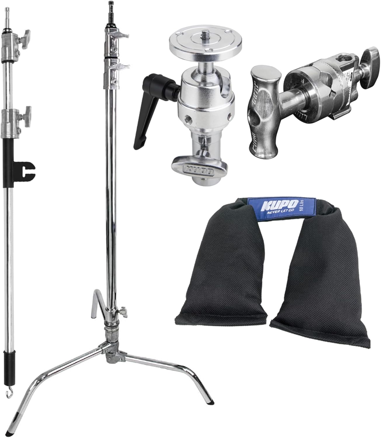 Kupo 40" C-Stand Overhead Shooting Kit 4, Professional Overhead Rig with Turtle Base and Steel Baby Boom for Photography and Video Flat Lay Studio and Location Production Workflows (KS744412)