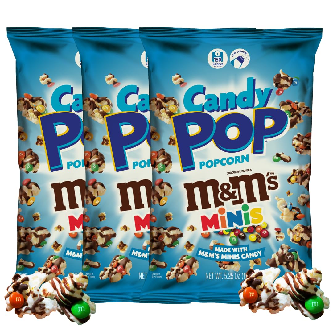 Amazon.com: Candy Pop M&Ms Minis Candy Coated Popcorn (5.25oz bags