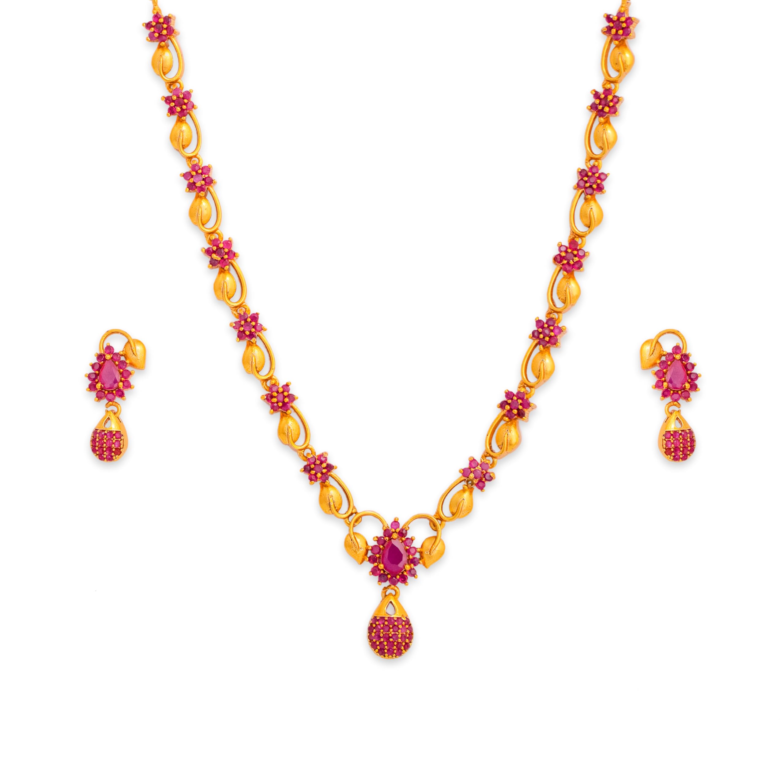 Adc fashions Antique Stone Necklace and Earring for Women (Red) (B09VPKBTL5) Amazon Price History, Amazon Price Tracker