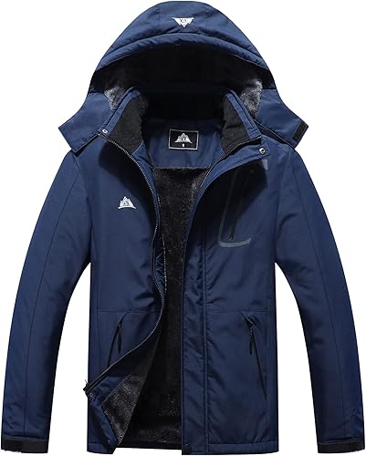 Chaqueta de esquí impermeable para hombre, resistente al viento, cortavientos, abrigo de nieve cálido con capucha
