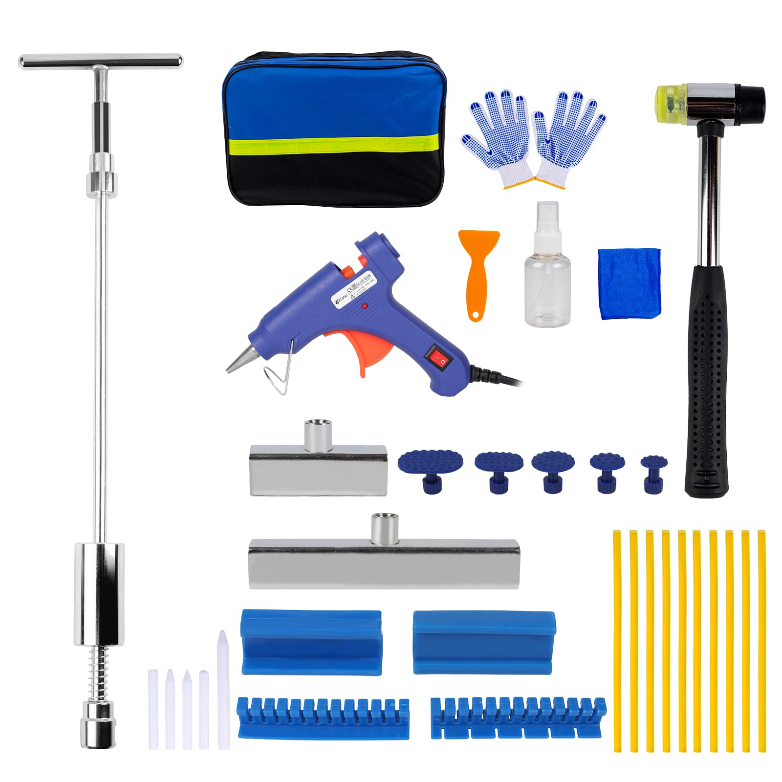 Lararsa Dent Puller Kit - Adjustable Paintless Dent Removal Kit for Cars,Car Dent Remover Puller, Dent Repair Kit with Slide Hammer T-Bar,Refrigerator Door Ding,Hail Dent Repair
