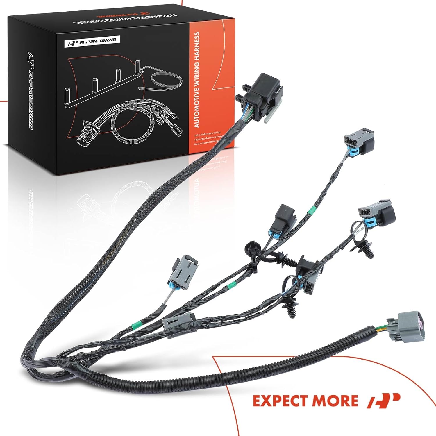 A-Premium Fuel Injector Wiring Harness Compatible with Dodge Grand Caravan Chrysler Town & Country Voyager 2001-2003 3.3L 3.8L OHV