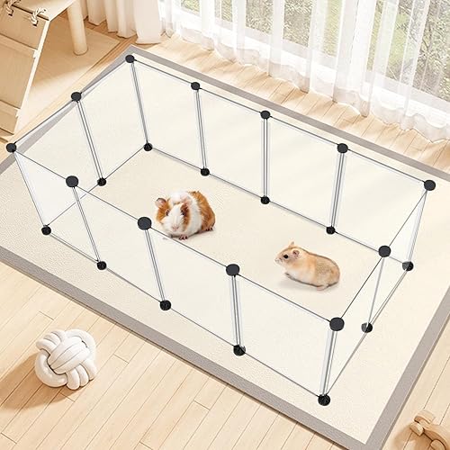Miniatura 13 de Corralito portátil para animales pequeños, 24 paneles, 121.9 x 60.9 x 71 cm, cercado de plástico, corralito para cachorros de interior y exterior