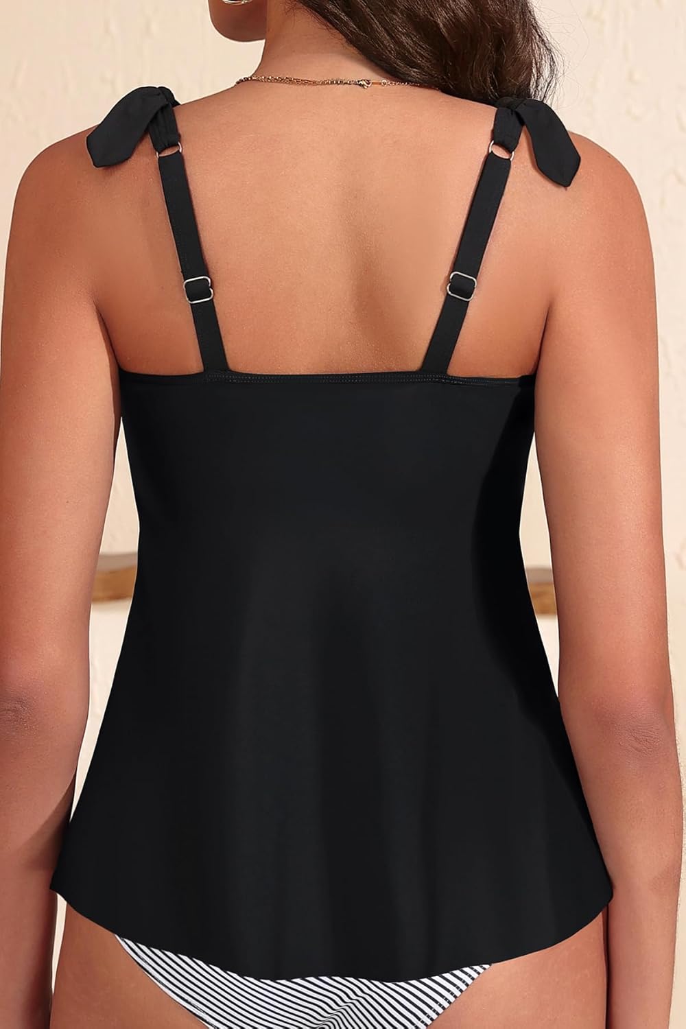 Women's Flowy Tankini Top Only- Modest Swimsuit Top Tie Knot Bathing Suit No Bottom 2025 - Image 2