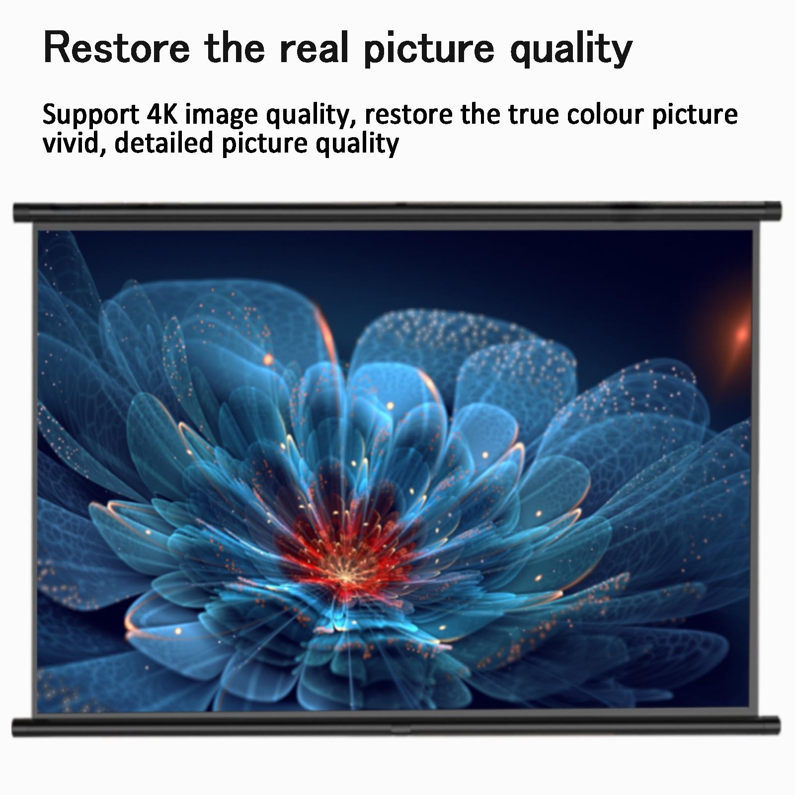 Écran De Projection 60 Pouces 16:9 HD Infroissable - Pour Vidéoprojecteur, Intérieur/extérieur, Enroulable Manuel