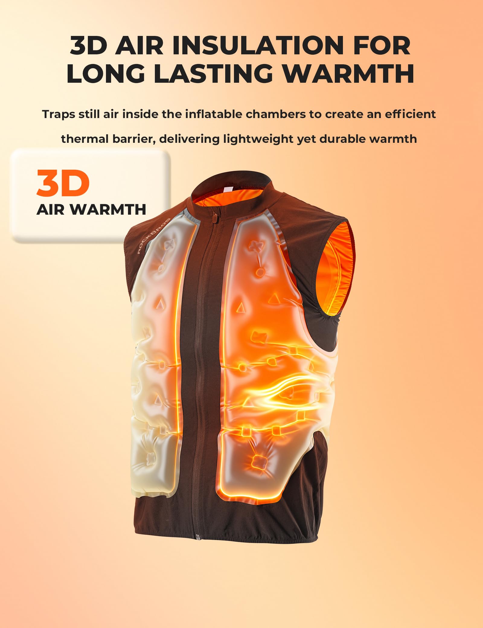 ROCKBROS Softshell Weste Herren, Ultraleichte 3D Luftschicht Laufweste Fahrradweste Radweste, Winddicht und Wasserabweisend Atmungsaktive Übergangsweste für Radfahren Lauf Wandern Golf Arbeit