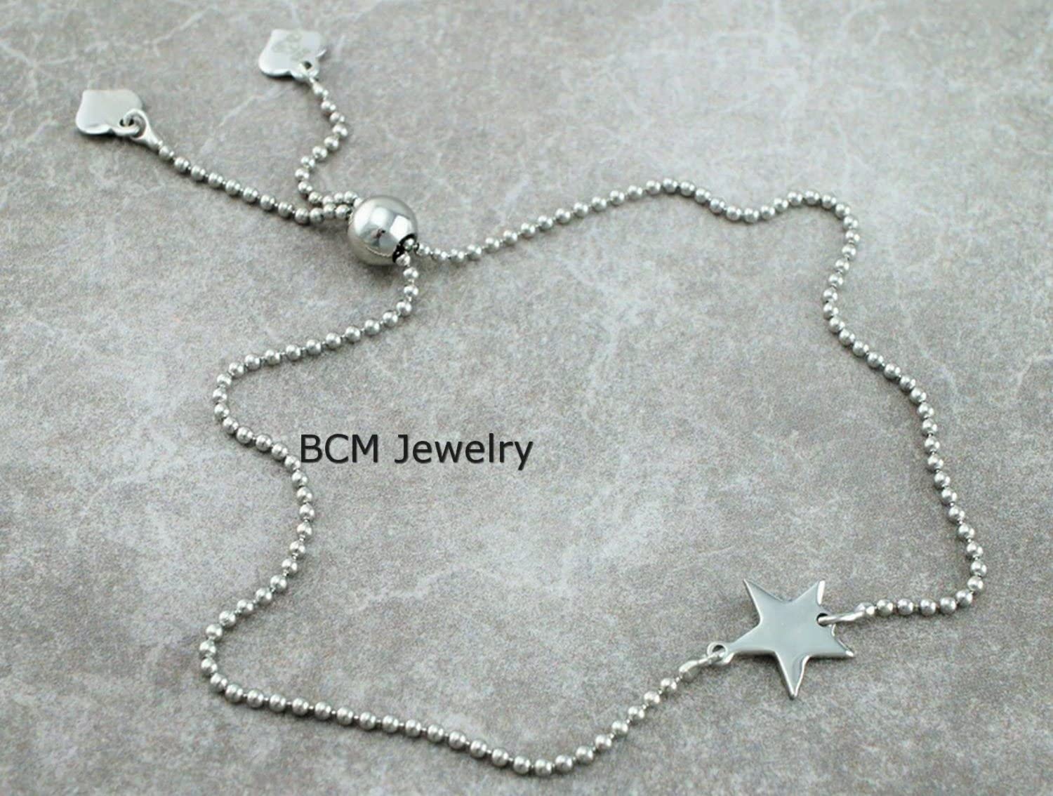 Bracciale a forma di stella in argento sterling 925 per donna, uomo e ragazza, semplice braccialetto artigianale