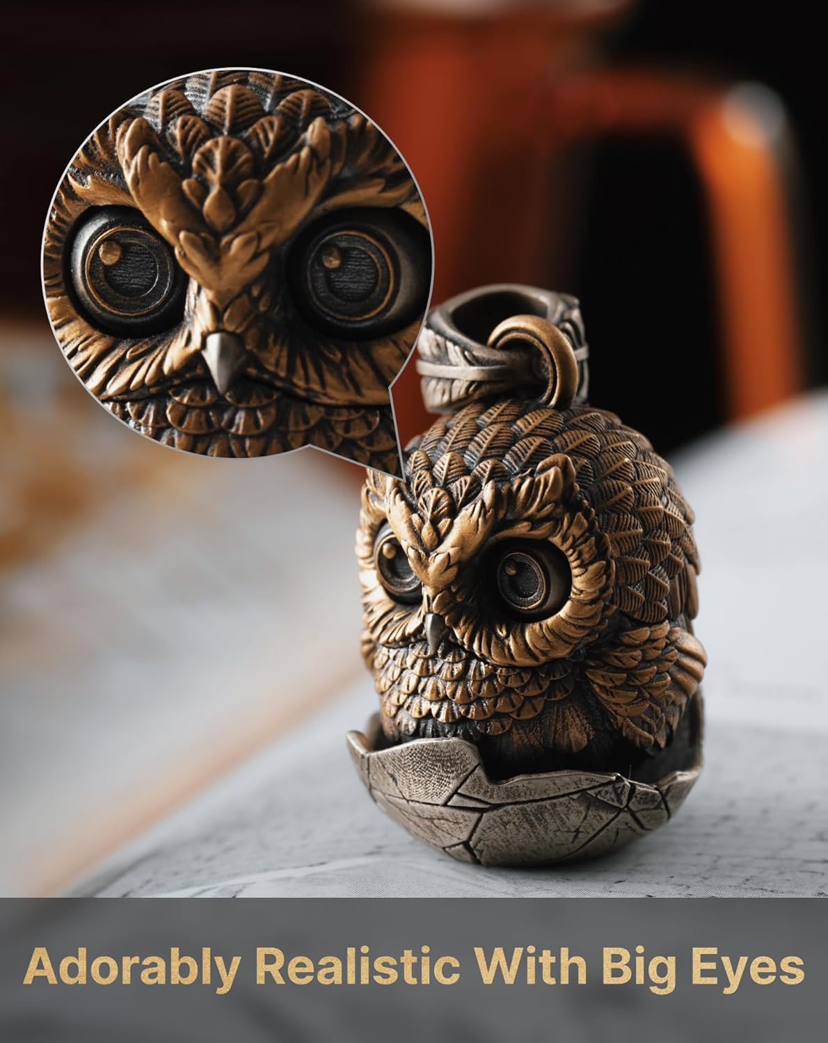 COPPERTIST.WU Owl Fidget Pendant for Necklace Owl Winking Pendant Jewelry Charm for Men Women