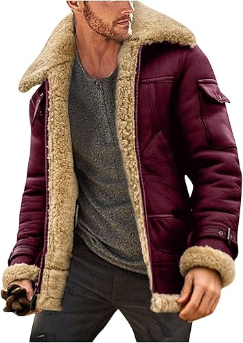 Chaqueta de invierno para hombre, chaquetas acolchadas de forro polar con cuello sintético, abrigos gruesos a prueba de viento con capucha para