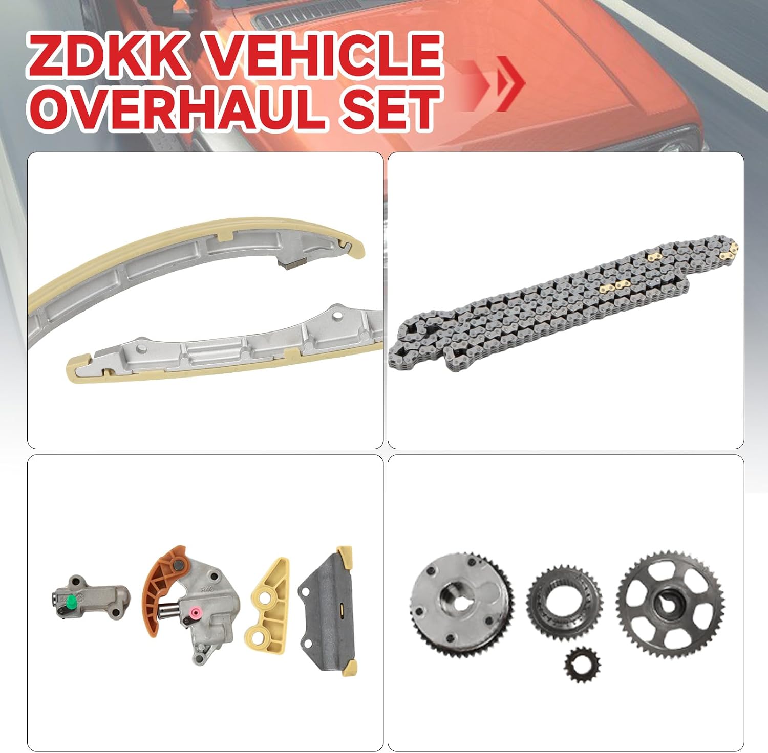 Timing Chain Kit with Camshaft Adjuster Replace OE 14510-R40-A01 13620-RAA-A02 Fit for 2008-2012 Accord,2012-2015 Civic,2012-2015 Crosstour CR-V 2.4L
