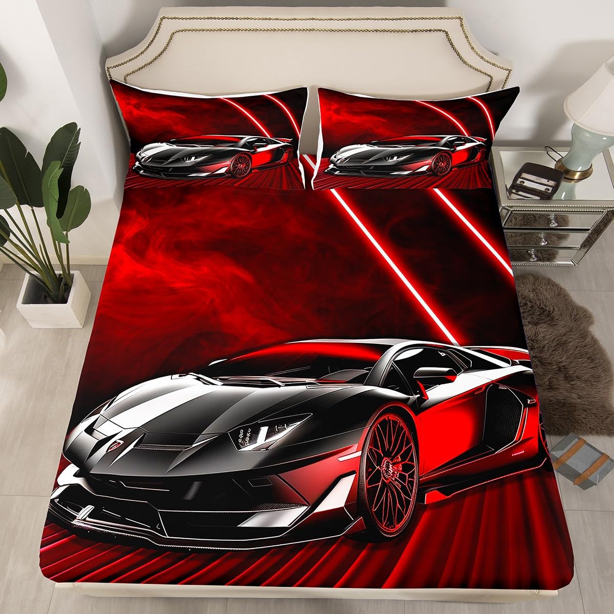 Housse de matelas voiture de course de vitesse drap housse 135x200