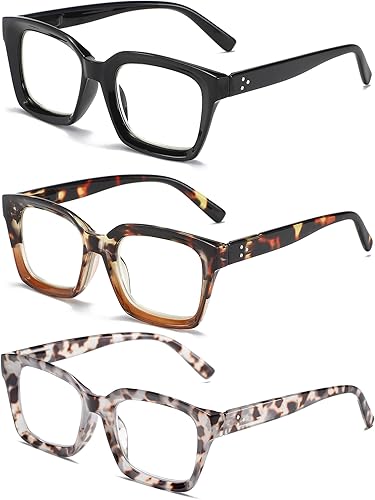 Miniatura 7 de Gafas de lectura cuadradas estilo Oprah con bisagra de resorte, bloqueo de luz azul, para hombres y mujeres