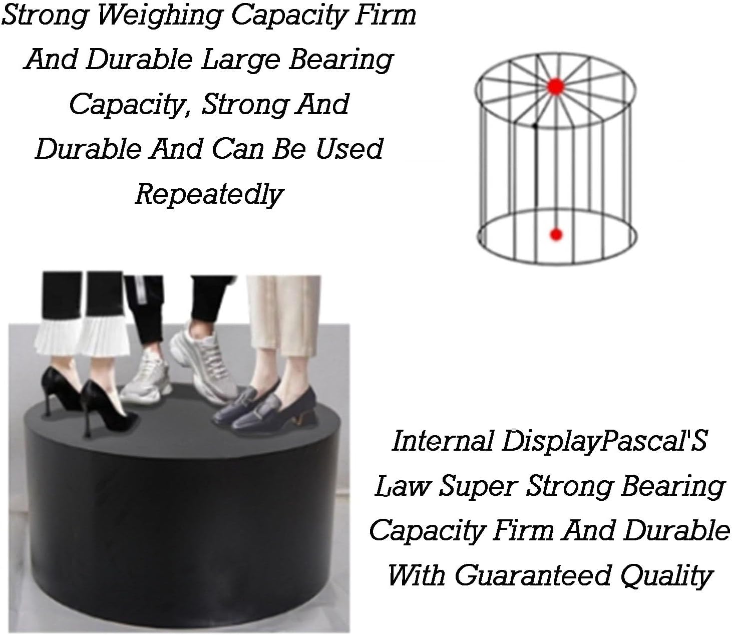 Mannequin Display Pedestal Stands,Round Mannequin Display Pedestal Stands,for Party,Jewelry,Exhibitions,and Retail Displays(Black,40x20cm)