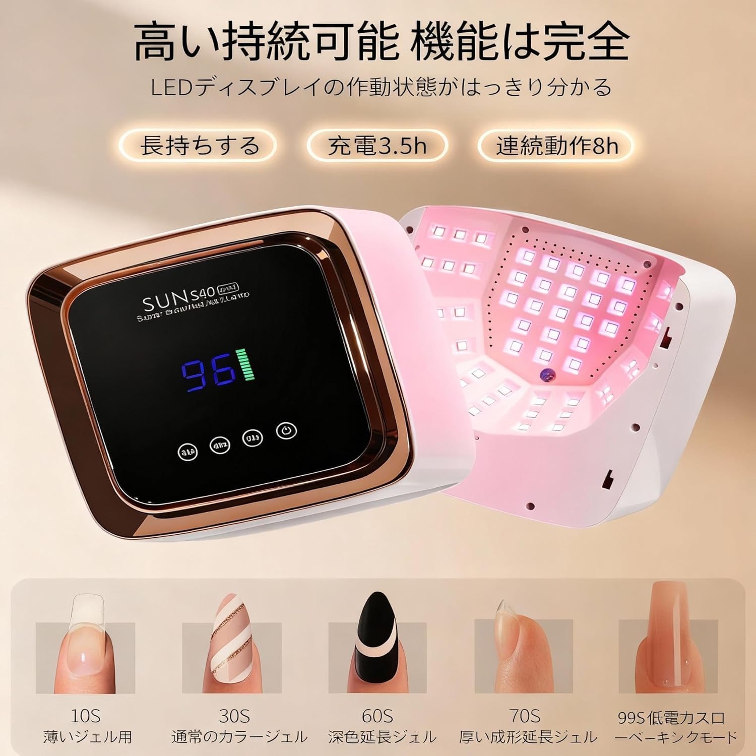 Amazon.co.jp: 【2026最新 充電式ジェルネイル ライト】NUYOLEITY 220W