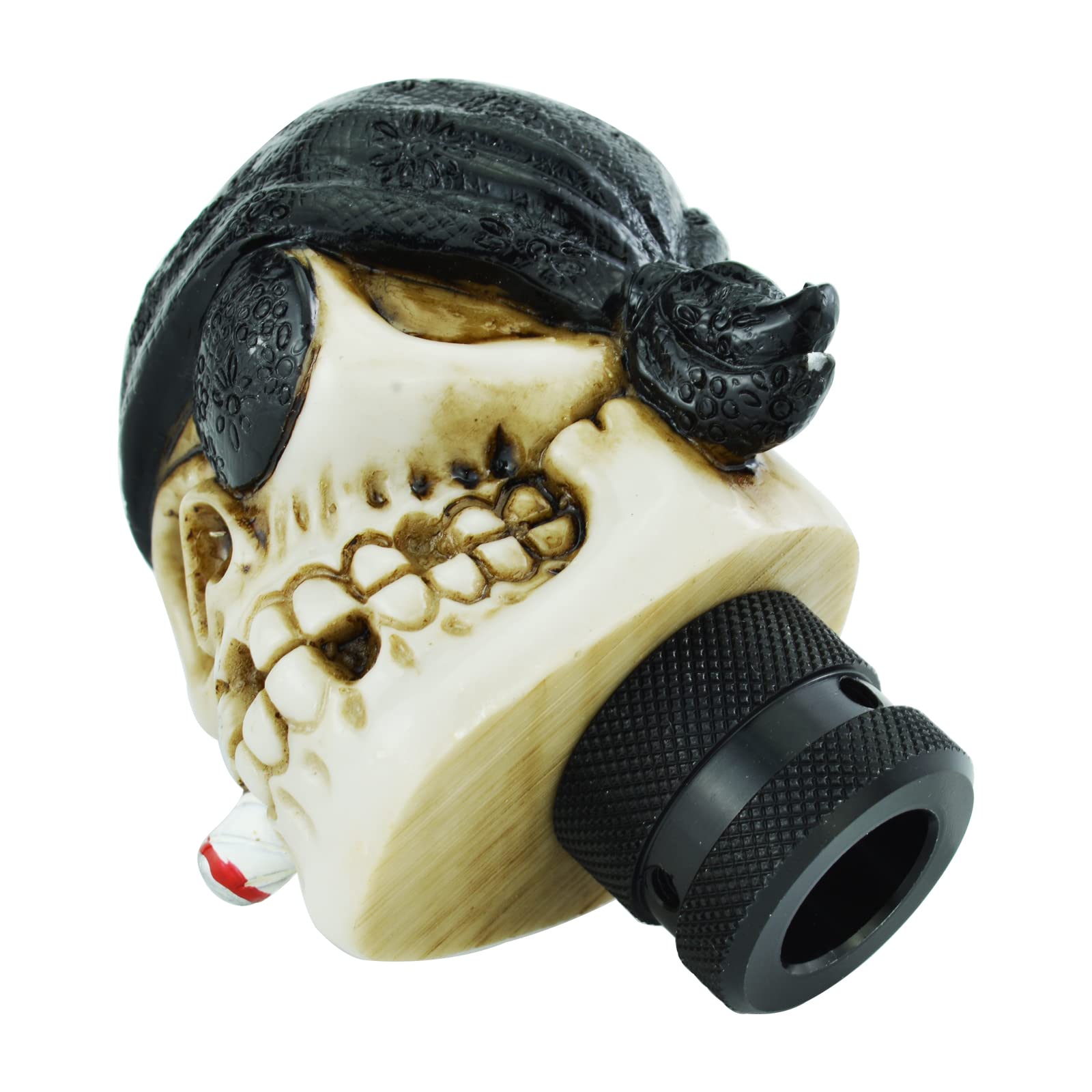 Temzzer Shifter Knob Skull Vehicle Shift Lever Handle Resin Transmission Gear Stick Head for Most Manual Automotive Vehicles (Black)