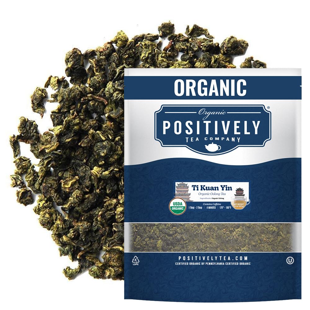 Organic Positively Tea Company, Ti Kuan Yin Oolong Tea, Loose Leaf, 16 Ounce
