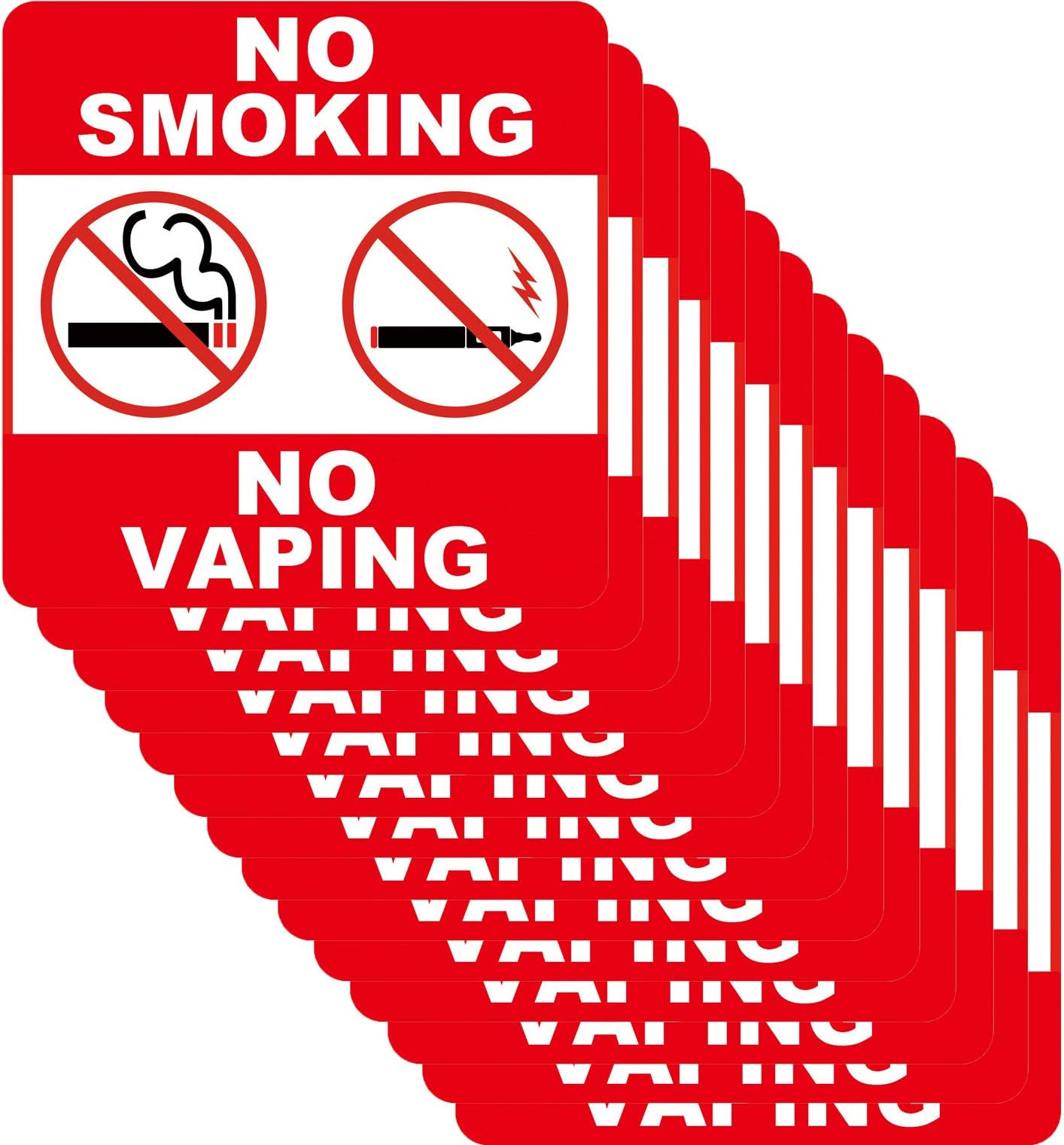No Smoking No Vaping Sign Label Sticker Set of 15 Pack 5 Mil Vinyl - Durability Self Adhesive Decal UV Protected & Weatherproof - Indoor & Outdoor Use(6" x 6") (No Smoking)