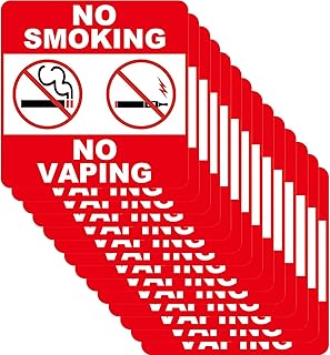 No Smoking No Vaping Sign Label Sticker Set of 15 Pack 5 Mil Vinyl - Durability Self Adhesive Decal UV Protected & Weatherproof - Indoor & Outdoor Use(6" x 6") (No Smoking)