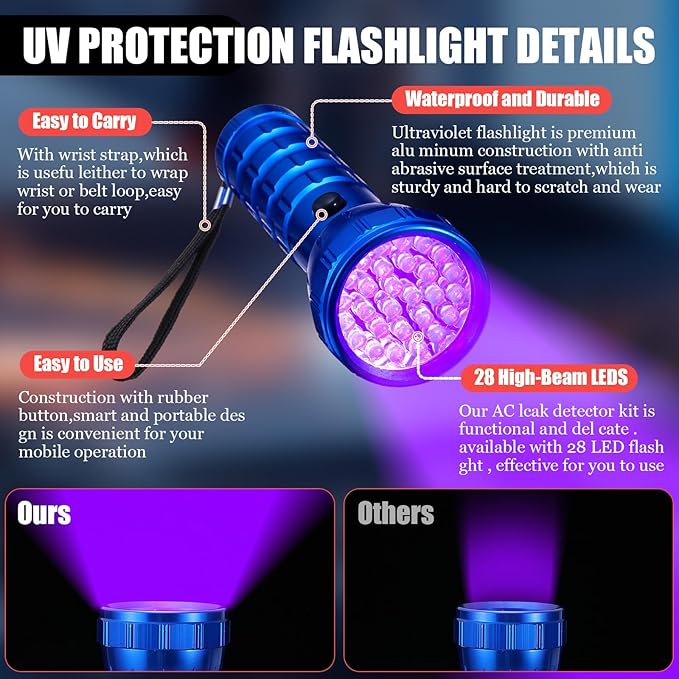 Kit Detector de Fugas AC Tellegloww, Inyector de Tinte UV para R1234yf R134a R410a miniatura 6