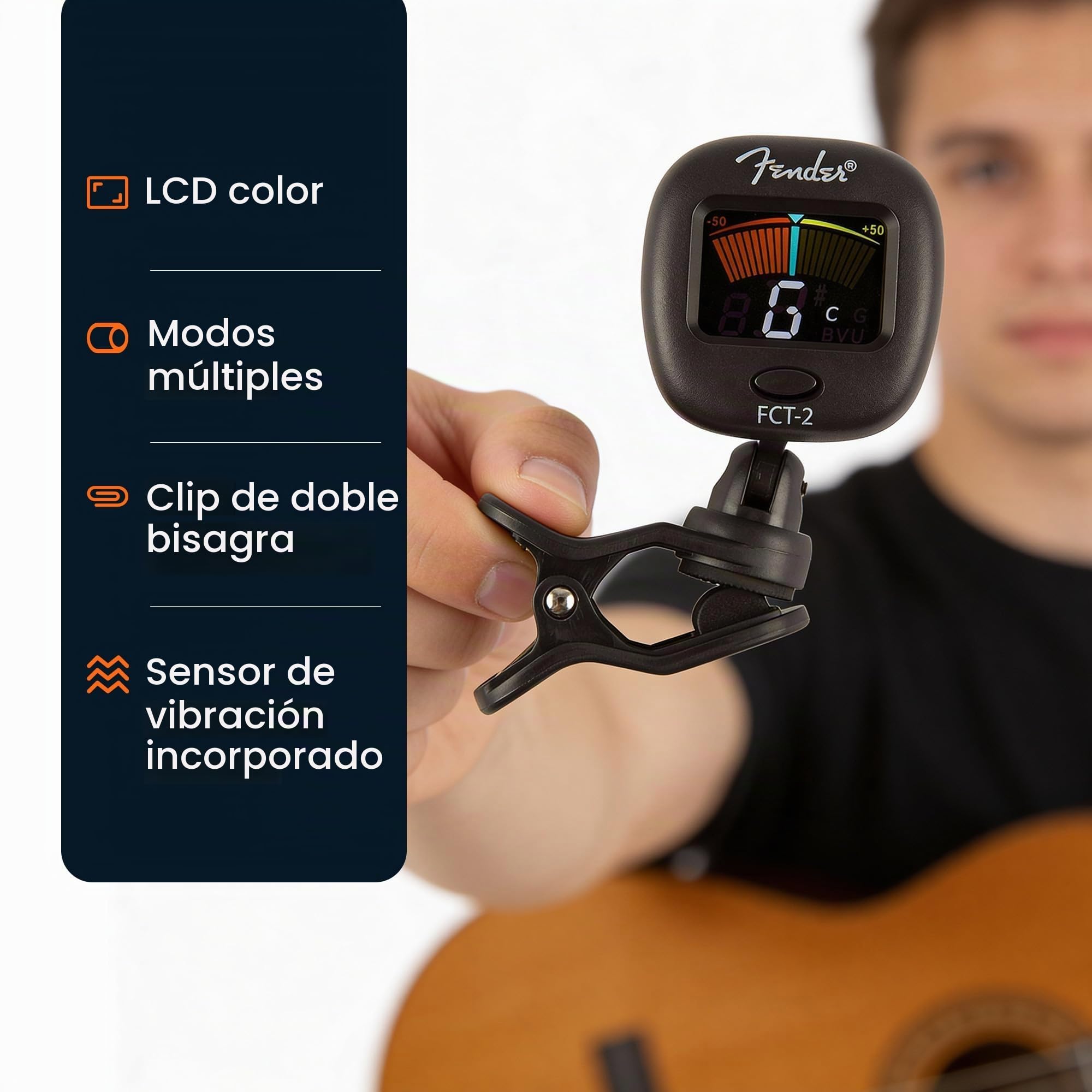 Fender FCT-2 Sintonizador de clip profesional