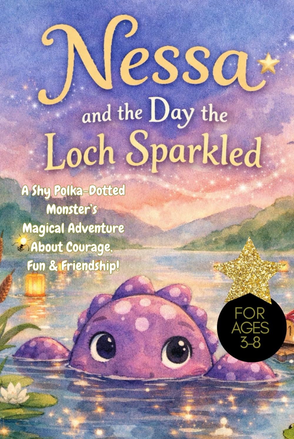 Nessa and the Day the Loch Sparkled: A Shy Polka-Dotted Monster’s Magical Adventure About Courage, Fun & Friendship! For ages 3 to 8, about shyness, Friendship and bravery story, loch ness monster