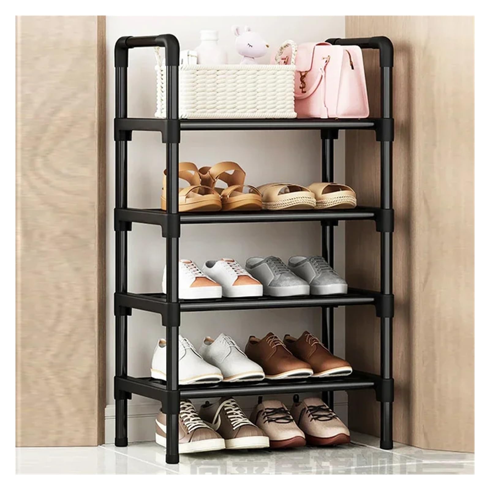 Rangement chaussures à plusieurs niveaux étagère compacte maison couloir placard