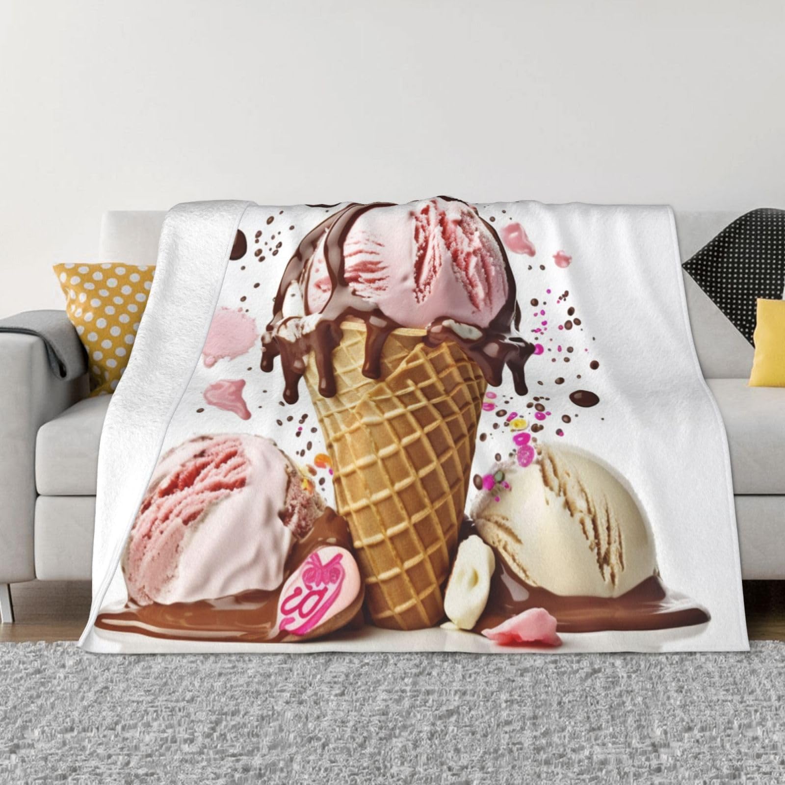 Couverture en flanelle ultra douce imprimé chic lit canapé