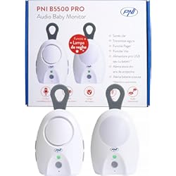 Los Intercomunicadores Son Legales PNI Audio Baby Monitor B5500 Pro inalámbrico, intercomunicador, con lámpara de Noche, función Vox y Pager, sensibilidad de micrófono Ajustable